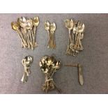 Qty of various hallmarked silver & silver plated teaspoons and hallmarked silver blade fruit