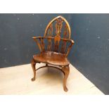 Georgian style oak Windsor armchair