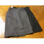 Valentino Boutique grey knee length skirt, size 12 & Yves St Laurent grey knee length skirt, size