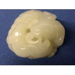 Chinese jade carving of a lamb, 5cm Please check condition before bidding