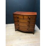 Victorian mahogany chest of 2 short & 3 long drawers 112H x 105W cm