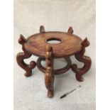 Chinese hardwood vase stand, the interior 30 cm dia. Please check condition before bidding