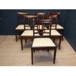 Set of 6 Victorian mahogany dining chairs & Victorian mahogany bedside table