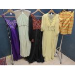 5 ladies vintage couture dresses; Provenance: from the local family of the late Lady Valerie