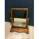 Teak cane seated armchair, Victorian carved oak occasional table & Victorian mahogany toilet mirror