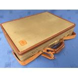 Hartman luggage, canvas briefcase with leather trim