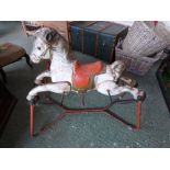 Vintage metal rocking horse