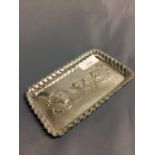 Hallmarked silver pin tray embossed with angels, Birmingham 1904