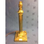 Brass Corinthian column table lamp 41cmH max. rewired for electricity
