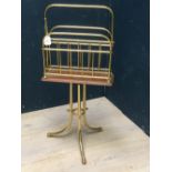 Regency style brass & mahogany magazine rack