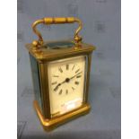 Small brass carriage clock, 11cmH