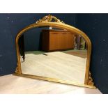 Victorian giltwood style over mantle mirror, 105Hx141Wcm