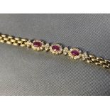 14 carat yellow gold, ruby and diamond bracelet