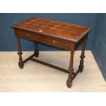 C18th style oak side table with 2 single drawers