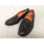 Ralph Lauren black crocodile shoes, size 5 1/2