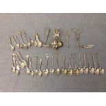 Qty of various hallmarked silver & silver plated teaspoons and hallmarked silver blade fruit