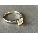18 carat white gold brilliant cut single stone diamond ring, 1.1 carats