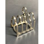 Hallmarked silver 4 division toast rack