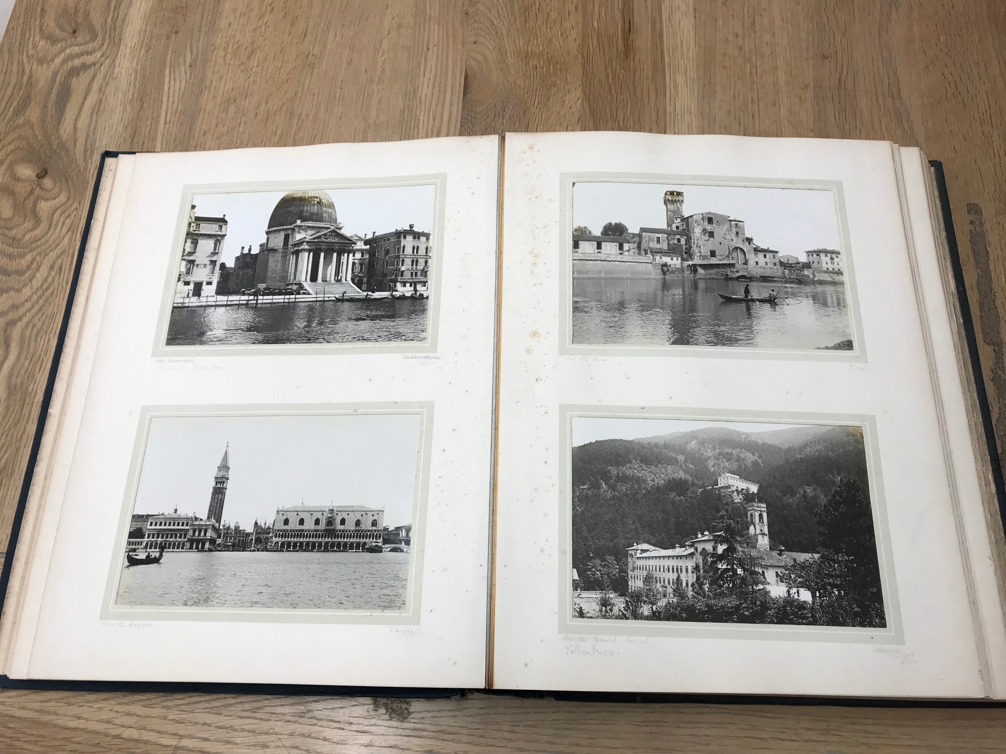 Album of old black & white photographs of Italy & India