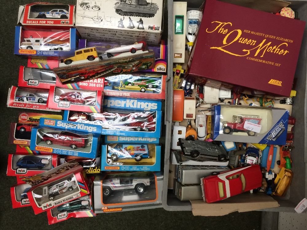 Qty of various toy model vehicles by Polistil, Matchbox & Hot Wheels etc.