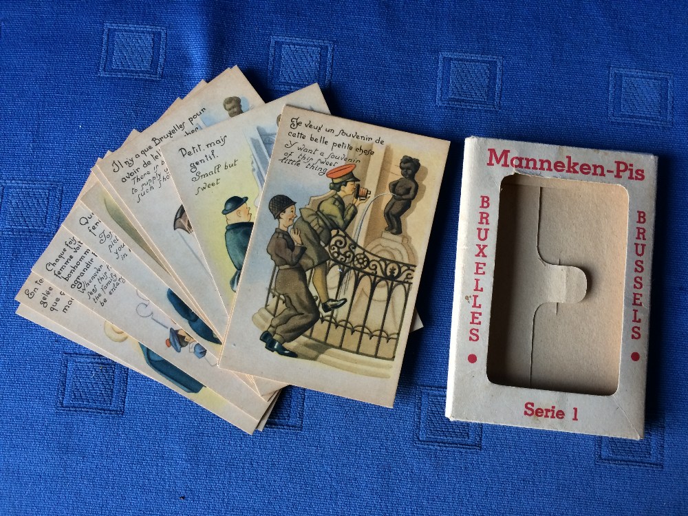 1930/40 Mannekin-Pis humorous postcards in original folder (have been mounted)