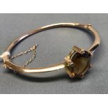 9 carat gold and citrine bangle, 8.8g