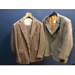 John Brocklehurst tweed sports jacket, size 42R & three pieces of bespoke Bernard Weatherill tweed