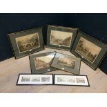 5 various prints of Bath & 2 horse prints