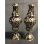 Pair of Regency style embossed hallmarked silver sifters, Chester 1903, 5.86 ozt