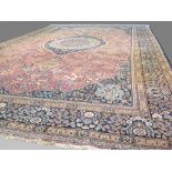 Large Antique Mashad carpet, Persia, circa 1900, classic design with pale red and blue and light