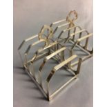 Pair of hallmarked silver 4 division toast racks