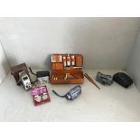 Sony Network Handycam IP, 3 various cameras & vanity case etc.