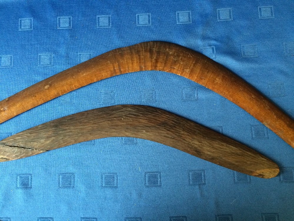 2 various Aboriginal antique boomerangs