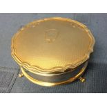 Hallmarked silver circular jewellery box with hinged lid, Birmingham 1955, 4.5 ozt