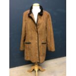 Orvis Ladies faux fur & suede coat