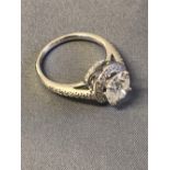 18 carat white gold and diamond Halo style ring, 2.4 carats total weight