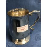Hallmarked silver half pint tankard, London 1786, 6.37 ozt