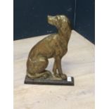 Brass & cast iron doorstop in the form of a seater Retriever