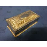 Hallmarked silver Regency style oblong fluted box with hinged lid, London 1886, 18cmL, 13 ozt