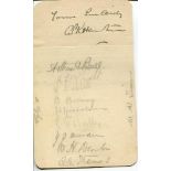 Northamptonshire C.C.C. 1924. Album page laid to card nicely signed in ink by A.P.R. Horton, and