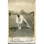 John Tunnicliffe. Yorkshire 1891-1907. Mono real photograph postcard of Tunnicliffe catching the