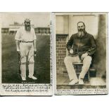 W.G. Grace. Two mono real photograph postcards of Grace, one Rotary Series no. 3801 postmarked 1904,