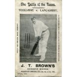 John Thomas 'Jack' Brown, Yorkshire & England, 1889-1904. 'The Battle of the Roses. Yorkshire v