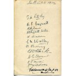 Northamptonshire C.C.C. 1926. Album page nicely signed in ink by twelve Northamptonshire players.