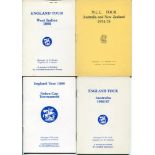 M.C.C. and England tours 1974/5-1989. Four official players' itineraries for the M.C.C. tour to