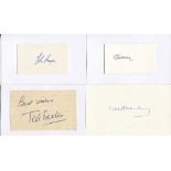 England Test captains 1900s-1980s. Sixteen signatures, the majority on piece laid to plain white