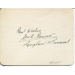 Leonard Charles Braund. Surrey, Somerset, London County & England. Excellent ink signature of Braund