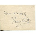 Ernest Smith, Oxford University & Yorkshire 1888-1891. Excellent ink signature of Smith on small