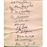 Kent C.C.C. c1932. Album page nicely signed in black ink by eleven Kent players. Signatures