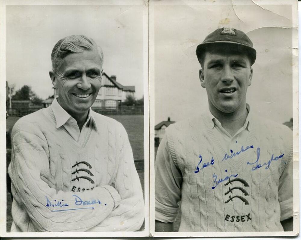 Essex C.C.C. c1950. Two mono real photograph postcards of Dickie Dodds and Brian Taylor, head and